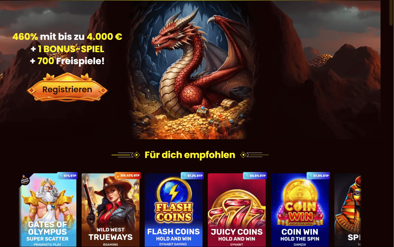 DragonSlots Casino Willkommensbonus – bis zu 4.000 € + 700 Freispiele für österreichische Spieler